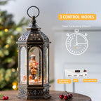Animated Gingerbread Nutcracker with Moving Figurines Lighted Water Lantern, USB Lined/Battery Operated Snow Globe for Christmas Festival Decoration Gifts
