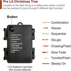 Set of 2 Christmas Trees with Lights 4-FT Artificial Potted Porch Berries and Pinecone Christmas Tree Battery Powered with 8 Modes and Timer for Indoor Outdoor