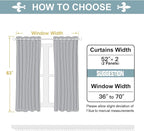 ChrisDowa Blackout Curtains for Bedroom and Living Room 63 Inches Long | 2 - Image 5