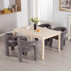 Charcoal Grey Chenille Dining Chairs Set of 2, Modern Barrel Dining Room Chairs Upholstered Accent Chair with Arms and Round Back for Living Room Kitchen Armchair No Assembly Needed