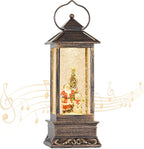 Snow Globe, Christmas Snow Globes with Swirling Glitter, USB Powered or Battery Operated Christmas Lantern for Christmas Thanksgiving Party Home Decorations (Christmas Tree, Santa Claus and Snowman)