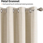 100% Blackout Linen Textured Curtains 84 Inch Long, Butter Cream | 100% - Image 6