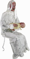 Haunted Hill Farm Life-Size Animatronic Gravely Granny by Tekky Halloween Decoration with Motion-Activated Sounds