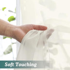 Chyhomenyc Sheer Curtains 63 Inch Length 2 Panels, Ivory | Light Filtering - Image 6