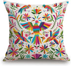 TSSOHU Throw Pillow Cover Colorful Mexican Style Pillow Case Decorative 18 x 18 Inches Outdoor Cushion Couch Sofa Pillowcases