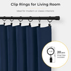 INOVADAY Linen Textured 100% Blackout Sliding Door Curtains 102x84 | Midnight - Image 3