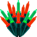 100 Red & Green One-Piece LED Christmas Lights, 33 ft Green Cord High Waterproof UL Certified T5 Outdoor String Lights (Red & Green)