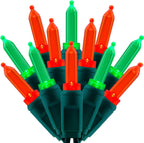 100 Red & Green One-Piece LED Christmas Lights, 33 ft Green Cord High Waterproof UL Certified T5 Outdoor String Lights (Red & Green)