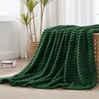 BEDELITE Ribbed Twin Blanket for Couch & Bed, Forest Green, Warm Yet Lightweight - Image 7