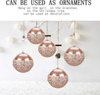 4" Christmas Ball Ornaments, 4pc Set Rose Gold Shatterproof Christmas Decorations Tree Balls for Xmas Trees Wedding Party Holiday Decorations