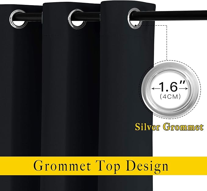 NICETOWN Black Out Kitchen Window Curtains Over Sink, Grommet Blackout Window - Image 2