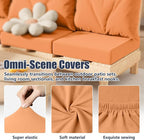 8Pcs Outdoor Cushion Covers, Stretch Patio Furniture Couch Chair Slipcovers | - Image 6