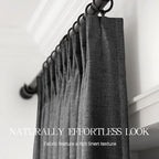 Pinch Pleated Linen Curtains 100% Blackout 108 Inches Long - Image 6