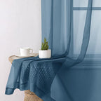 Dusty Blue Sheer Curtains 78 Inches Long 2 Panels, Light Filtering Breathable - Image 4