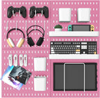 Pegboard Combination Kit, 25.2" x 25.2" Wall Mounted Storage Set with 4 Pegboards & 20 Accessories Hanging, Peg Boards Organizer