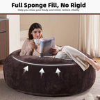 4FT Large Bean Bag Chairs,Big Adult Size Memory Foam Beanbags with Filler Included,Machine Washable Corduroy Cover,Ultra Soft Plush Gaming Bing Bag Puff Chair for Dorm, Living Room & Bedroom (Brown)
