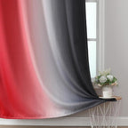 Red and Black Ombre Blackout Bedroom Curtains 54 Inch Long | Room Darkening - Image 6