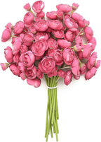 Floroom Ranunculus Artificial Flowers 18 Pcs Fuchsia Faux Silk Mini Ranunculus Bulk Fake Wedding Filler Flowers for DIY Hot Pink Bouquets, Centerpieces, Bridal Shower Decorations & Arrangements