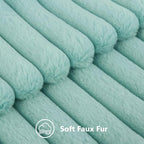 decorUhome Fall Faux Fur Throw Pillow Covers 26x26 Set of 2 Aqua | Decorative - Image 2