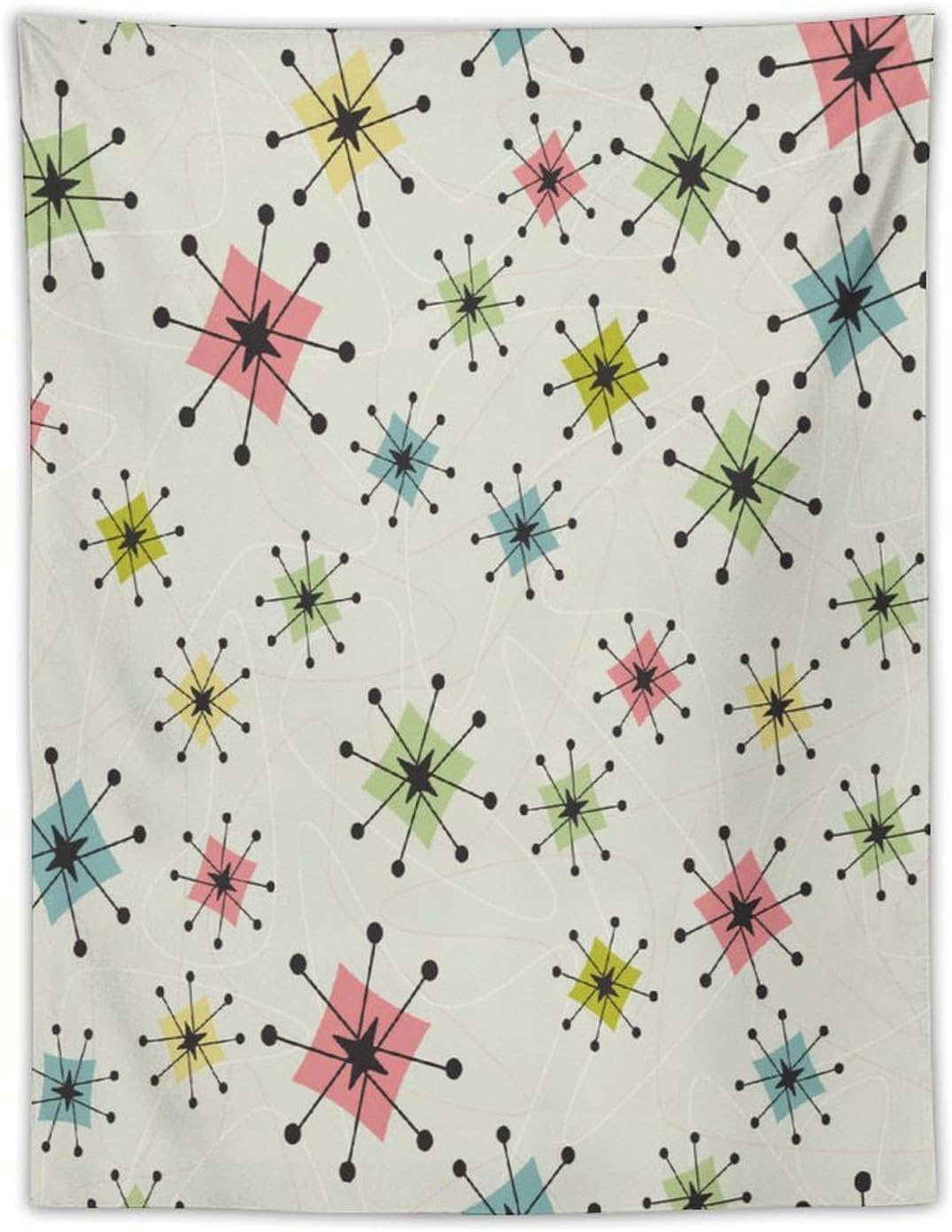 ICMOLYYENLO Abstract Cat Tapestry, Medieval Abstract Atomic Star Cat Vintage Home Wall Hanging Art Tapestry for Bedroom Living Room Dormitory 50x60 Inch