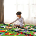 Kids Rug Car Rugs for Kids Toy Cars Play Mat with Rubber Backing City Life Road Rug for Cars Fun City Map for Carpet for Bedroom Boys (RED-Rug, 2.6x3.9ft)