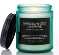 M&SENSE Sandalwood Jasmine Scented Candles, Natural Soy Wax Best Smelling Candle 7.05oz 50 Hour Burning，Floral Non Toxic Single Cotton Wick Aromatherapy Gifts for Women Friend