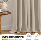 MIULEE Blackout Curtains for Bedroom 2 Panels 40 x 45 Inch Long Light Beige | - Image 5