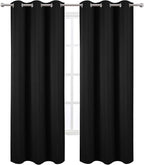 Black Thermal Blackout Curtains/38 x 84 Inch/Set of 2 Panels Room Darkening - Image 2