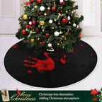 Halloween Bloody Hand Paw Spooky Tree Skirt, Seasonal Tree Mat Holiday Party Supplies Ornaments Indoor Outdoor Decorations for Tabletop Trees 35.4 Inches