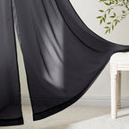 MIULEE Black Sheer Curtains 63 Inches Long 4 Panels 42 x 63 Inches | Light - Image 6