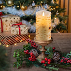 Flameless Battery Operated LED Candles 3D Wick with10key Button Remote Control 24-Hour Timer Set of 2 Electric Flickering Pillar Real Wax，Wedding, Party, Christmas and Home Decoration