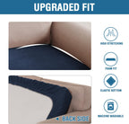 H.VERSAILTEX Velvet Stretch Individual Couch Cushion Cover Plush Cushion Slipcover for Loveseat Sofa Cushion Furniture Protector Seat Cushion Sofa Cover (1 Piece Sofa Cushion Cover, Navy)
