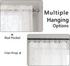 Furman Ivory Sheer Kitchen Curtains Tiers 36 inch Length, Light Filtering Soft - Image 4