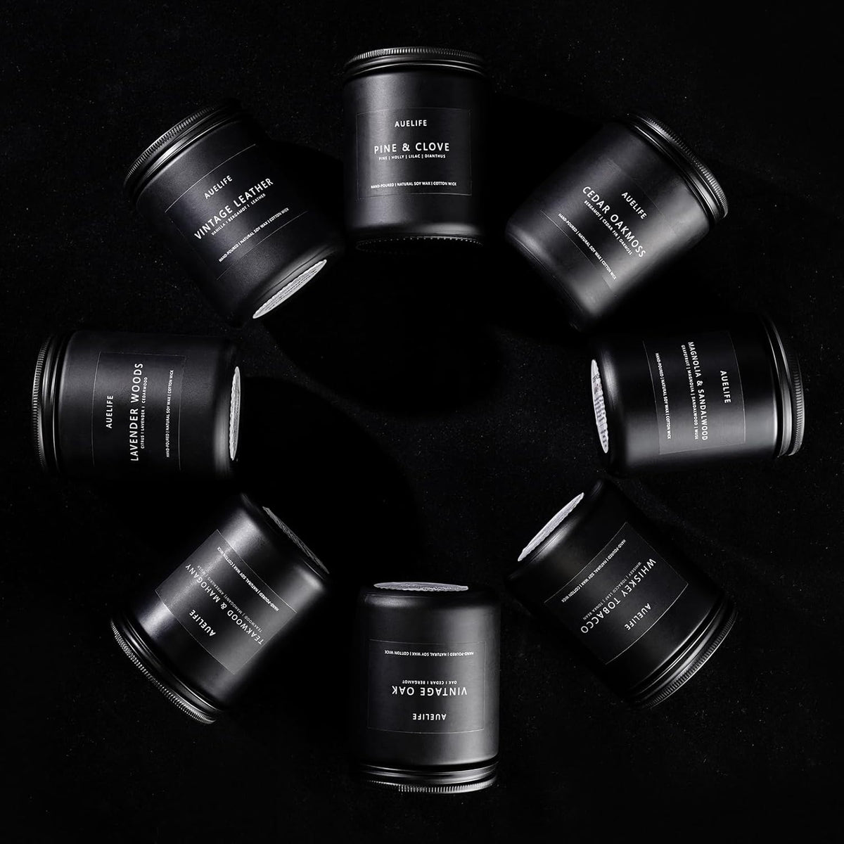 Rum & Oak Candle | Candles for Men, Gifts for Men - Masculine Scent - Soy Candles for Home Scented - Scented Candle for Home, Aromatherapy Candle for Bedroom - 7oz Black Jar
