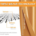 Grommet Blackout Curtains for Bedroom 42 x 84 Inches Pumpkin Orange | Thermal - Image 3