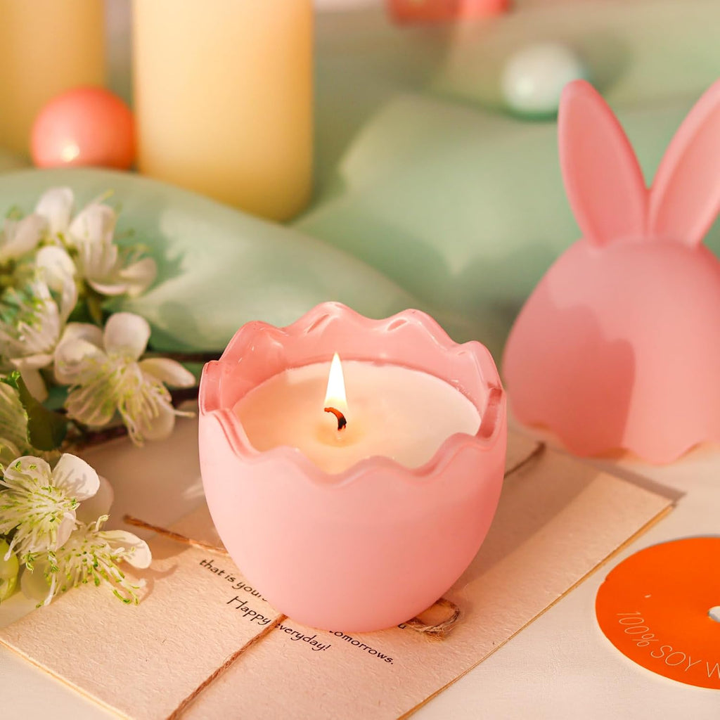 Spring Candle Decoration for Table Centerpieces, Bunny Lavender Scented Candle, Spring Home Decor, Indoor Easter Gift for Women