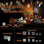 Mini Bricks Haunted Graveyard House Building Set - 1092 PCS Halloween Spooky Construction Toy Kit for Kids & Adults (Not Compatible with )