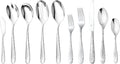 Hammered Silverware Set with Serving Utensils, 18/10 Stainless Steel Flatware for 8, Dishwasher Safe, Mirror Finish, Heavy-Duty, Built to Last (45-Piece Including a Serving Set, Fidenza Hammered)