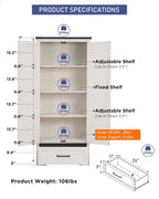 72" Tall Wood Storage Cabinet, Farmhouse Kitchen Pantry Cabinet with Adjustable Shelves & Drawer & Barn Doors, Versatile Storage for Kitchen, Dining Room, Bathroom, Antique White