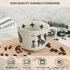 Ceramic Coffee Mug, 12 oz Novelty Unique Teacup with Large Handle, Stoneware Cup for Tea Mocha Latte Cappuccino Espresso (Set of 2, Fox and Bear)