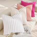 decorUhome Fall Faux Fur Throw Pillow Covers 26x26 Set of 2 Hot Pink | - Image 7