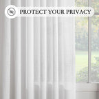 MYSKY HOME White Sheer Curtains 63 inch Length - Image 6