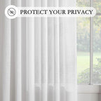 MYSKY HOME Floor to Ceiling Curtains 108 Inches Long White Semi Sheer Sliding - Image 6