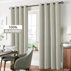 Yakamok Cream Linen Textured Curtains 63 Inches Long - Image 7