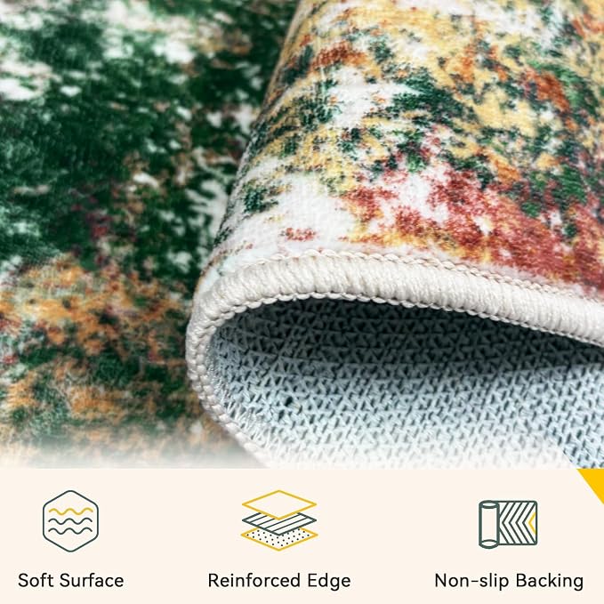 RELEANY Washable 2'x3' Abstract Area Rug - Image 3