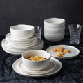 AmorArc Ceramic Dinnerware Sets, Wavy Rim Stoneware Plates and Bowls Sets, Highly Chip and Crack Resistant | Dishwasher & Microwave & Oven Safe Dishes set, Service for 8 (24pc)