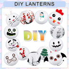 12Pcs Round Paper Lanterns Assorted Sizes (6" 8" 10" 12") for Home Decor, Restaurant, Church, Wedding, Birthday Party Decorations, Hanging Chinese Japanese Paper Lantern Lamps (White)