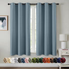 MIULEE Blackout Curtains for Bedroom 2 Panel 40 x 63 Inch Long Greyish Blue | by MIULEE