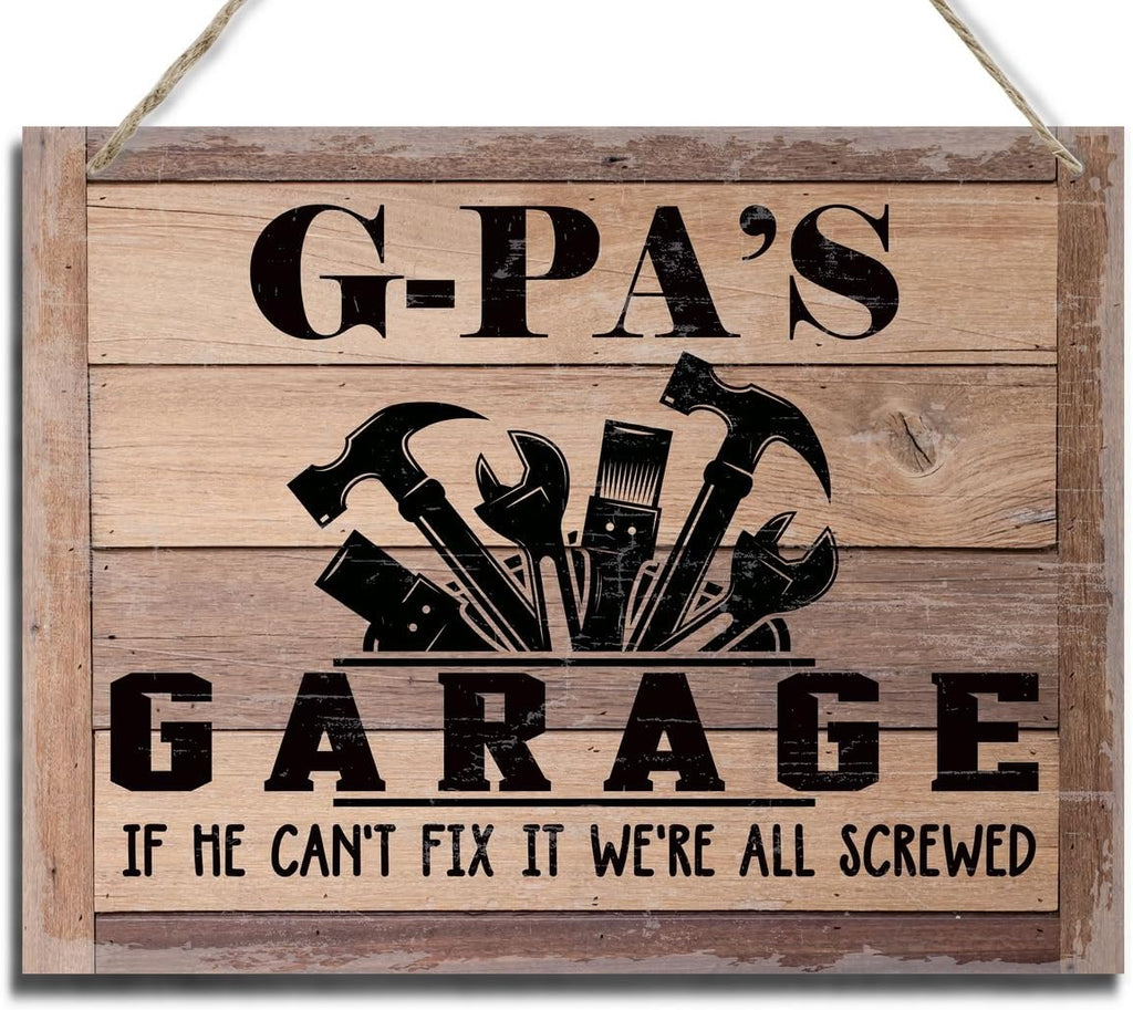 Rustic Wood Sign - Father's Day & Grandpa's Gift - Decor Hanging Wall Art - 'If He Can't Fix It...'