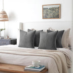 Topfinel Dark Grey Throw Pillow Covers Set of 4, Soft Velvet Modern - Image 5